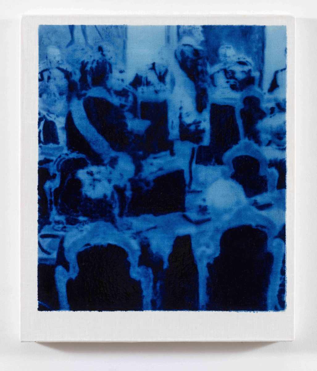 Prūsijas zilais. 143. lpp | Prussian Blue. p. 143, 2025. Oil on linen, 43 × 36 cm.