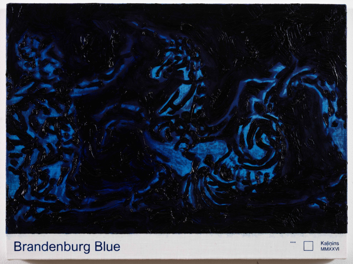 Prūsijas zilais Nr. 18&nbsp;|&nbsp;Prussian Blue No. 18, 2026. Lins, eļļa | Oil on linen,&nbsp;30 × 40 × 3 cm.